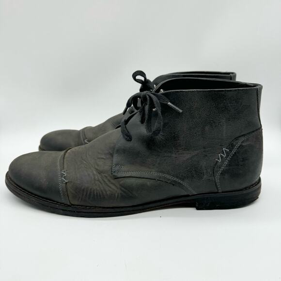 Fortress of Inca Anthro Leather Lace Up Chukka Desert Dress Ankle Boot Grey 11 - Picture 6 of 11
